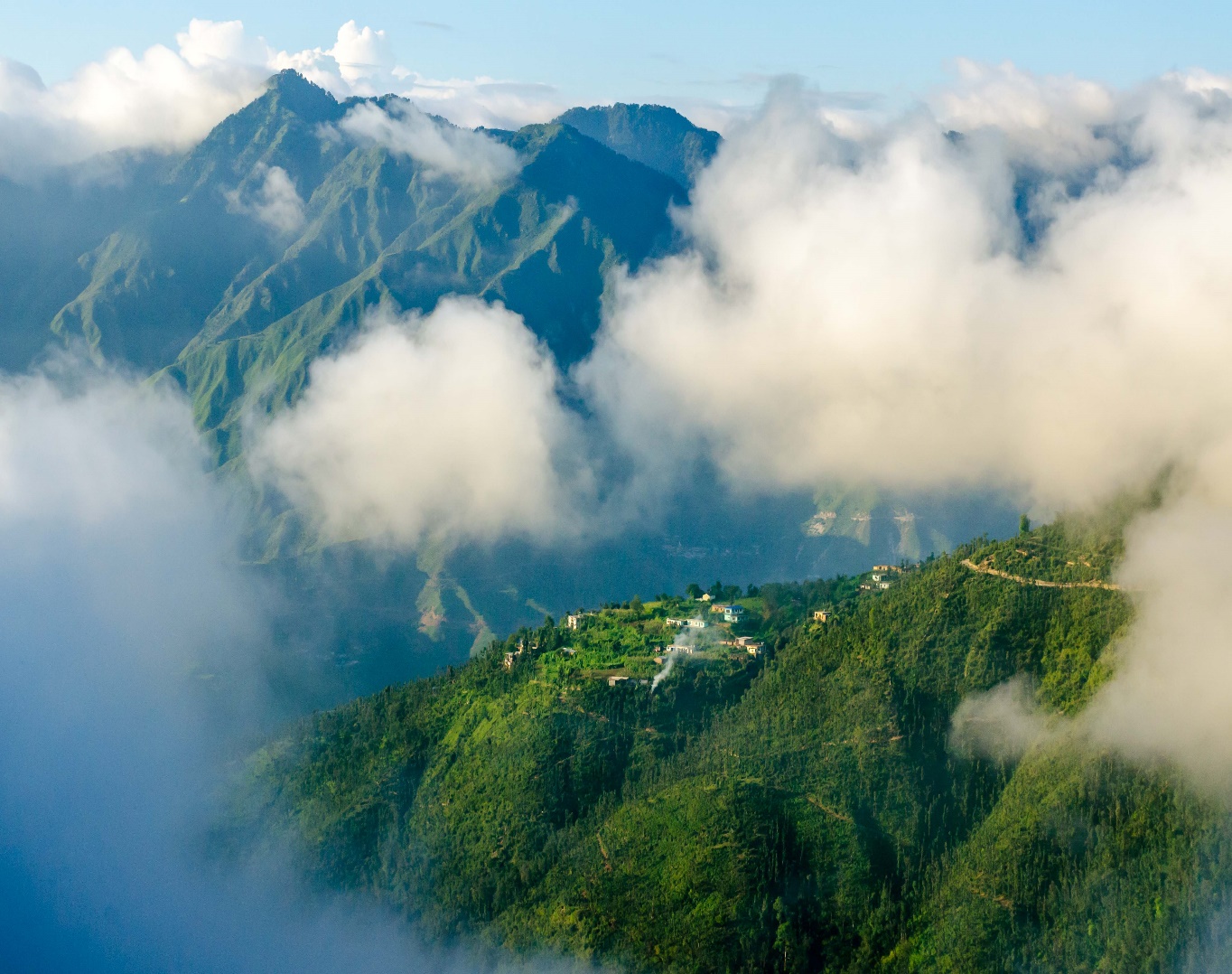 aerial view of a hill in Mussoorie, India | Wedifys