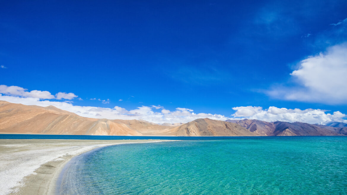 a view of Pangong Lake in Leh-Ladakh | Wedifys