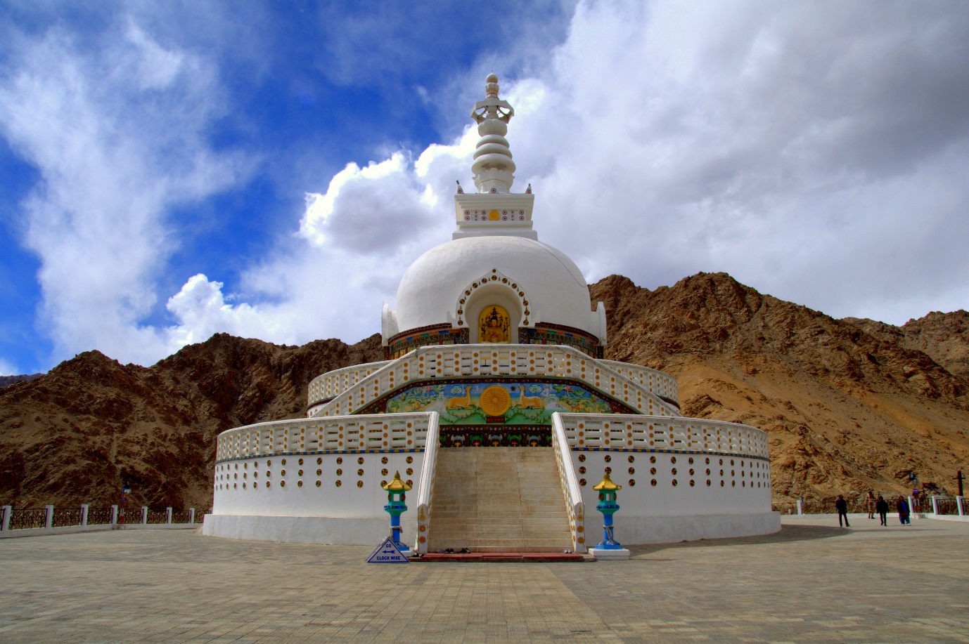 outside of Shanti Stupa, a Buddhist temple on a hilltop in Leh-Ladakh | Wedifys