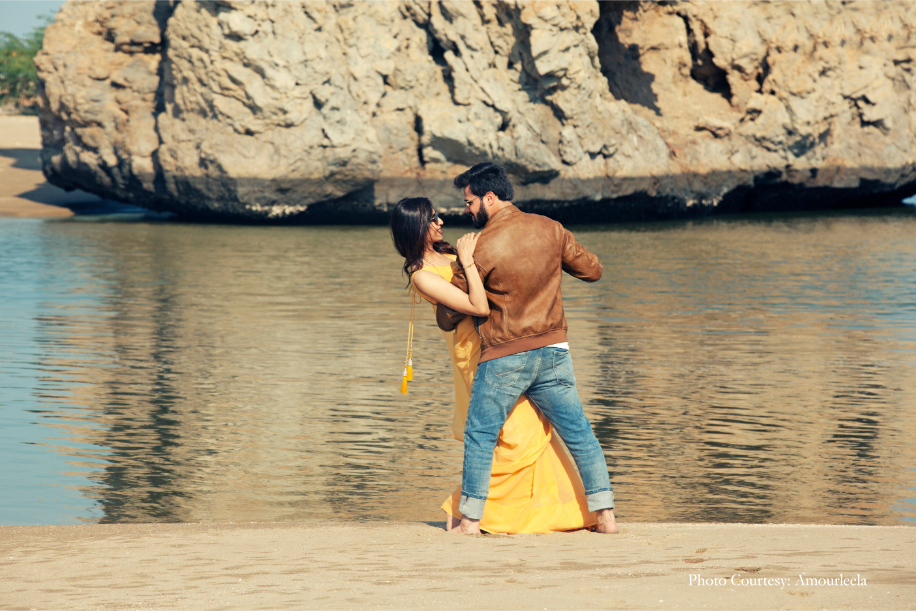 Rajat and Heena in their pre-wedding photoshoot in Oman | Wedifys