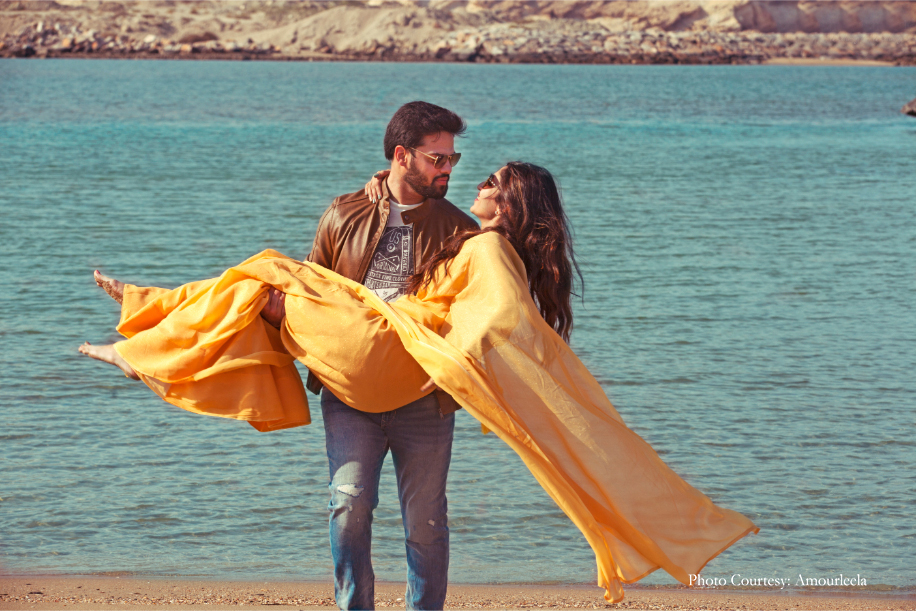 Rajat and Heena in their pre-wedding photoshoot in Oman | Wedifys