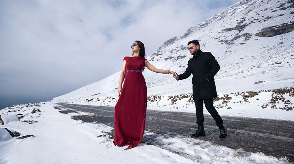 Apoorvi and Rohit in their pre-wedding photoshoot in Himachal | Wedifys