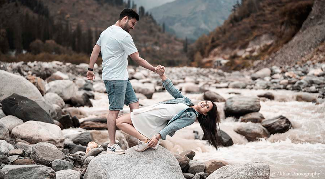 Apoorvi and Rohit in their pre-wedding photoshoot in Himachal | Wedifys