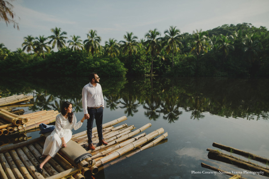 Anupriya and Devashish in their pre-wedding photoshoot in Taj Bekal Resort & Spa, Kerala | Wedifys