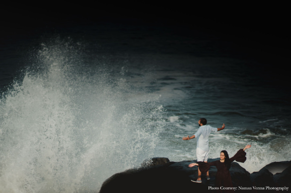 Anupriya and Devashish in their pre-wedding photoshoot in Taj Bekal Resort & Spa, Kerala | Wedifys