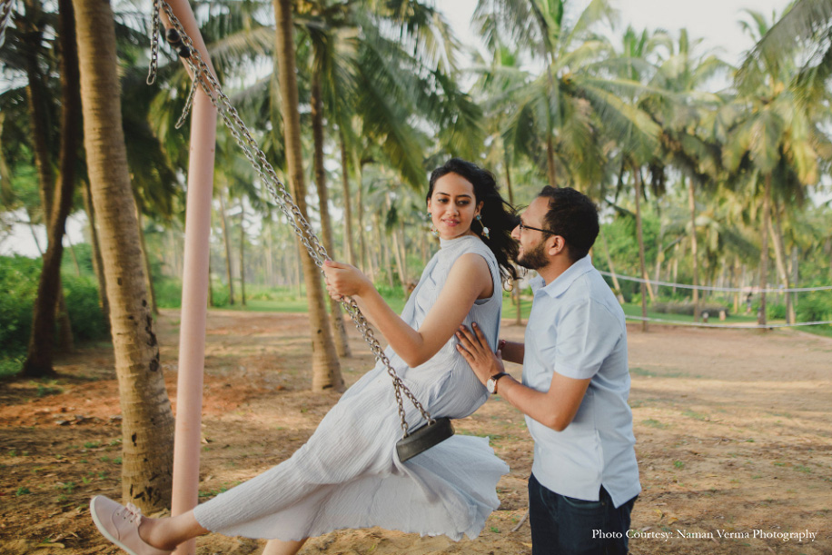 Anupriya and Devashish in their pre-wedding photoshoot in Taj Bekal Resort & Spa, Kerala | Wedifys