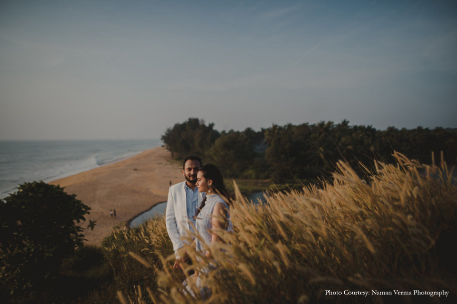 Anupriya and Devashish in their pre-wedding photoshoot in Taj Bekal Resort & Spa, Kerala | Wedifys